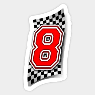 Racer Number 8 Sticker